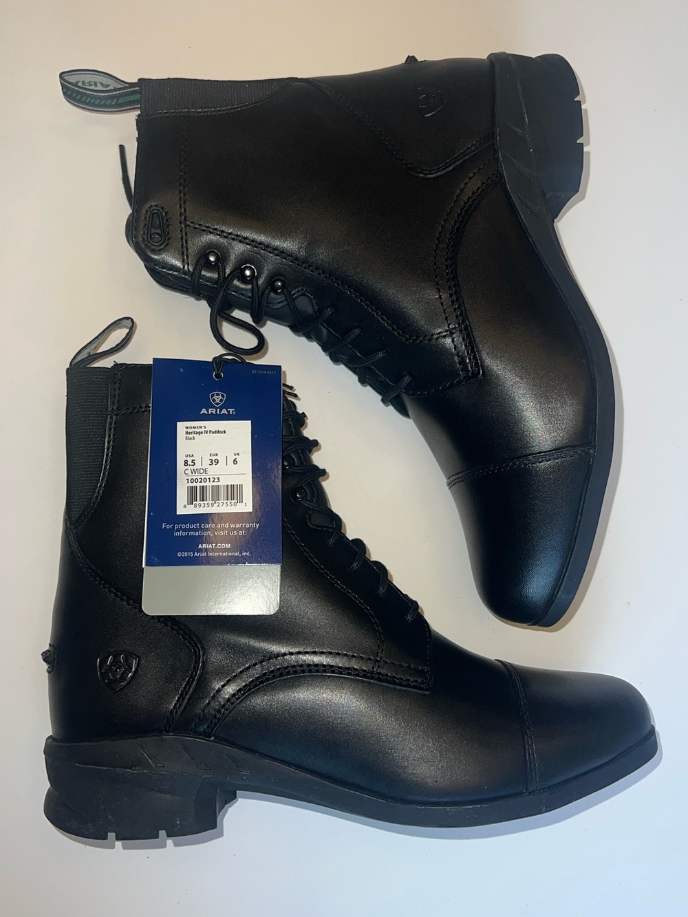 Ariat Women’s Heritage IV Black Lace-Up Leather Riding Paddock Boots, 8.5